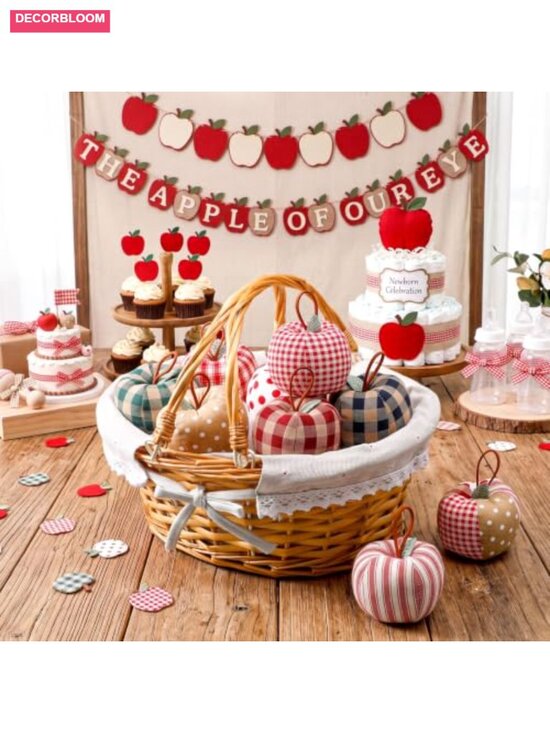Other - Fall Apple Basket Decor Set Farmhouse Centerpiece 10 Pc